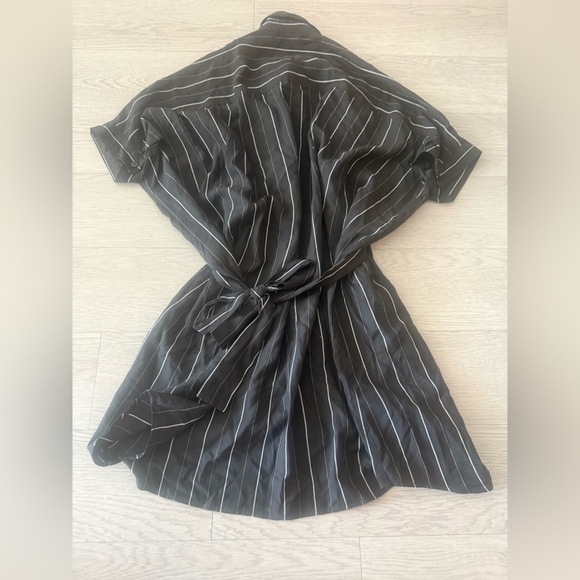 Ruti Shirt Dress Pinstripe Tie Back Size Xs/S - Picture 2 of 3